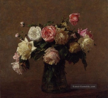  blumen - Blumenstrauß aus Rosen Blumenmaler Henri Fantin Latour
